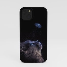 Fascinated cat about jellyfish iPhone Case