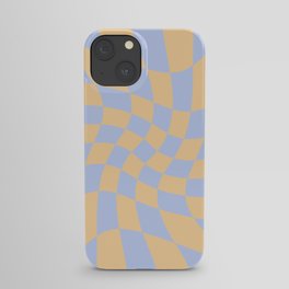 Wavy Check - Blue And Yellow - Checkerboard Pattern Print iPhone Case