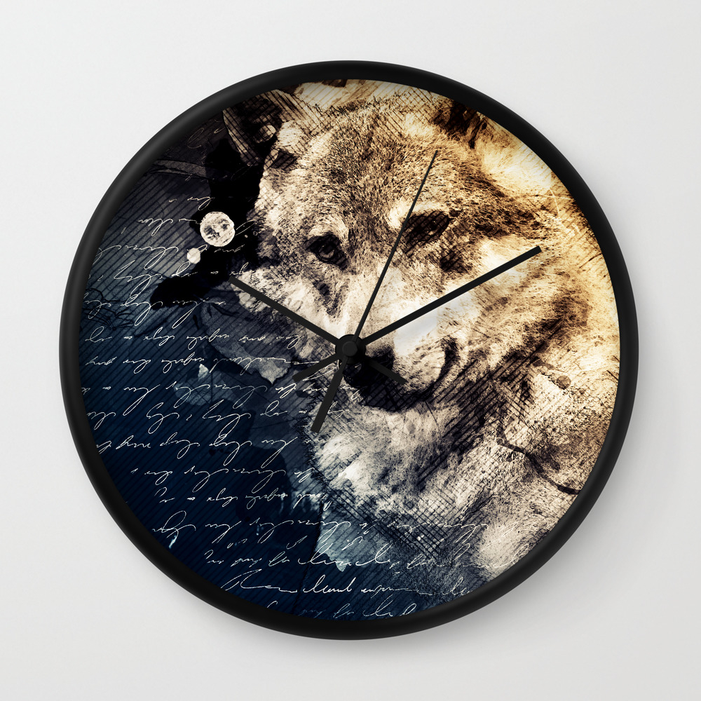 Vintage Wolf Mixed Media Wolf Art Wolf Painting Wolf Decor