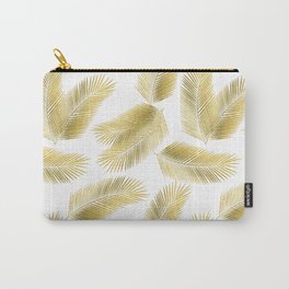 Gold Tropical Palm Leaves Pattern Carry-All Pouch