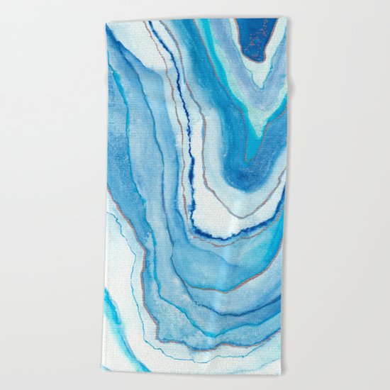 Agate Watercolor 12 Beach Towel