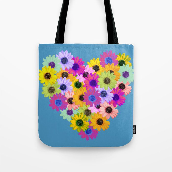 Crazy for Daisies Heart Tote Bag