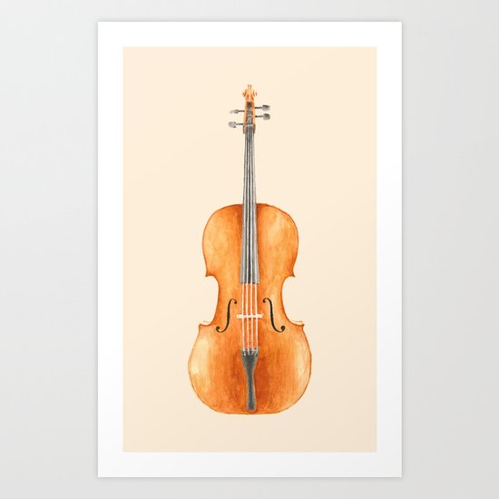 Cello - Watercolors Art Print