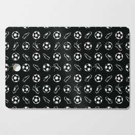 Soccer balls and boots doodle pattern. Digital Illustration Background Cutting Board