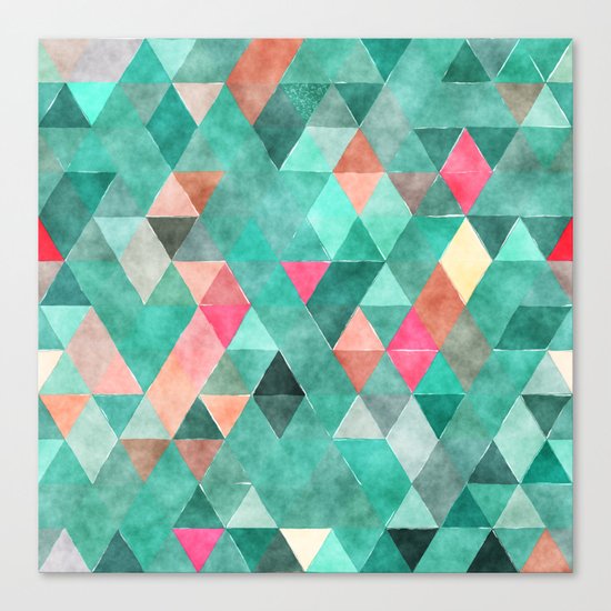Retro Triangles Pattern 03 Canvas Print