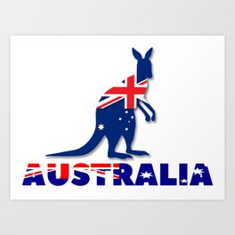 Australian kangaroo Cute Tshirt Birthday gift idea Art Print