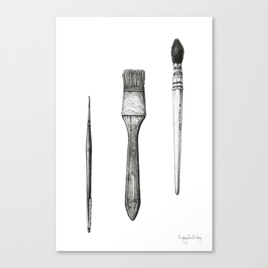 Retired Watercolor Brushes Canvas Print