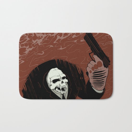 Monkey Skull Suit Bath Mat