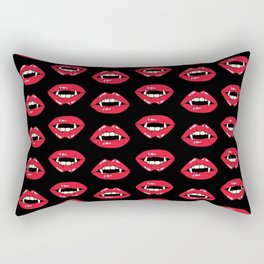 Vampire Mouth - Black Rectangular Pillow