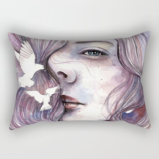 Dreams of freedom, watercolor artwork Rectangular Pillow