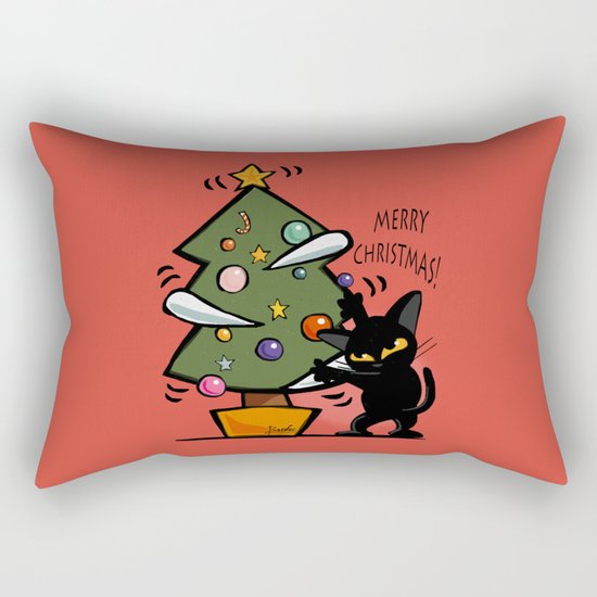Cat Christmas Rectangular Pillow