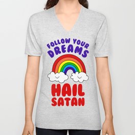 Hail Satan V Neck T Shirt