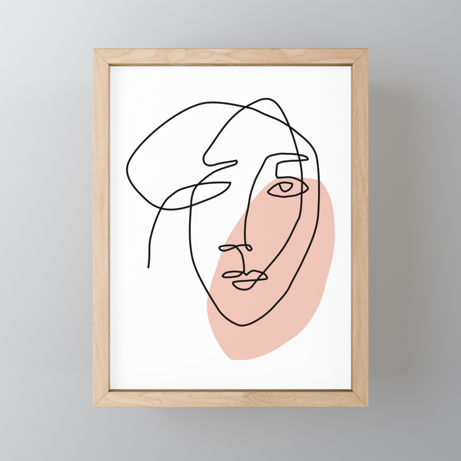 One Line Art Face Sketch Framed Mini Art Print By Theredfinchprint Society6,Duck Claws Drawing Easy