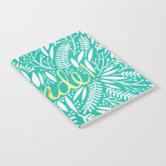 Pardon My French – Gold on Turquoise Notebook