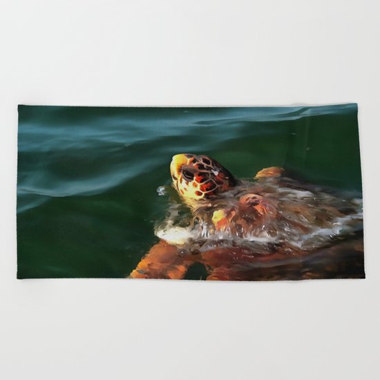 Loggerhead Turtle Beach Towel