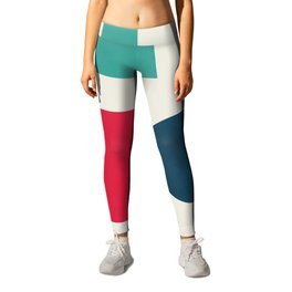 Face Abstract Geometric Color Pop Art Retro Leggings