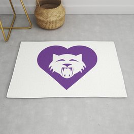 Wildcat Mascot Cares Purple Rug