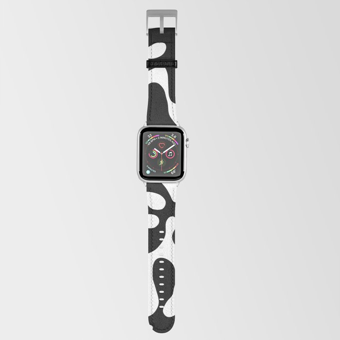 Black Matisse cut outs seaweed pattern on white background Apple Watch Band