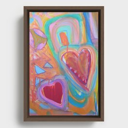 Two Hearts Framed Canvas