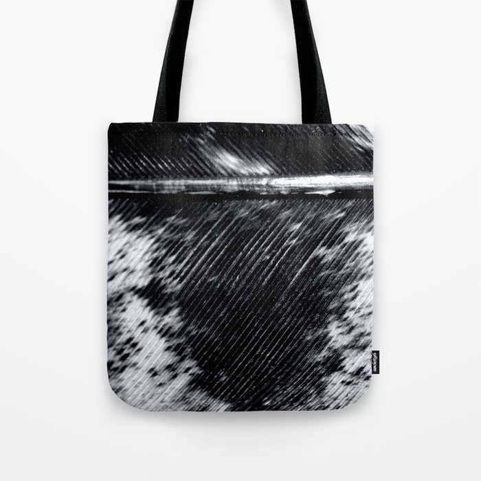 Black & White Feather Macro Tote Bag by Nadia Bonello | Society6