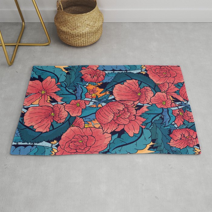 The Red Flowers Rug
