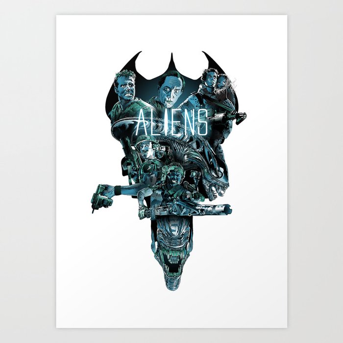 Aliens Illustration Tribute Art Print