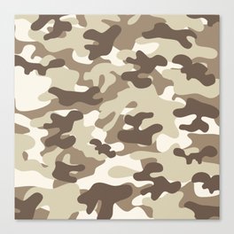 Sand Camouflage Brown And Beige Pattern Canvas Print