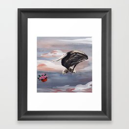 The Hitchhiker's Guide to the Galaxy - Whale & Petunias (Against All Probability / Oh no, not again) Framed Art Print