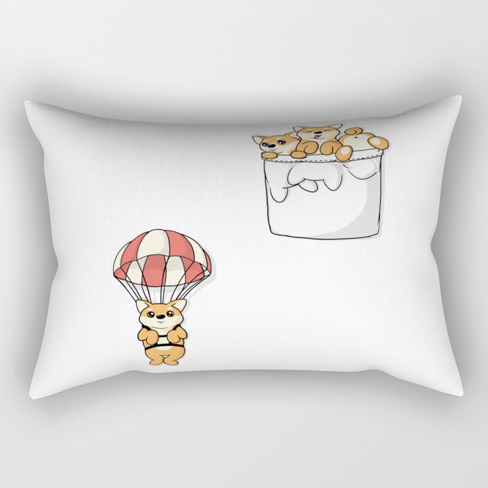 Cute Pocket Shiba Inus Rectangular Pillow