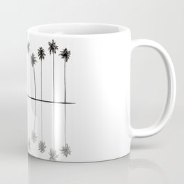 Palm Reflections II Coffee Mug | Black And White, Ilustration, Palm, Drawing, Water, Line, Travel, Tree, Sea, Sky 