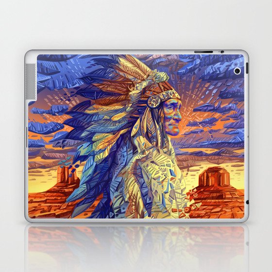 native american colorful portrait Laptop & iPad Skin
