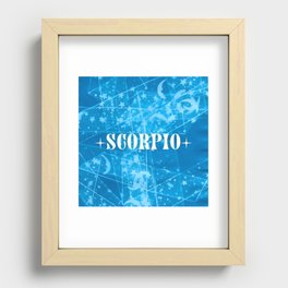 Scorpio Cyanotype Recessed Framed Print