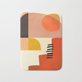 mid century shapes moon Bath Mat | Fall, Abstract, Winter, Graphicdesign, Art, Acrylic, Curated, Shapes, Moonstairs, Century 
