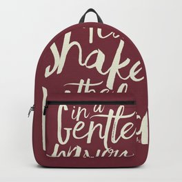 Kindness quote by Mahatma Gandhi, Satyagraha, in a gentle way, you can shake the world, non violence Backpack