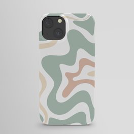 Liquid Swirl Abstract Pattern in Celadon Sage iPhone Case