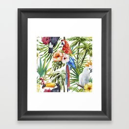 Parrot Pattern Framed Art Print