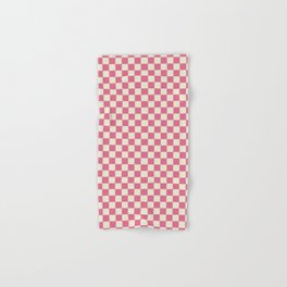 pink chess - pink and white Hand & Bath Towel