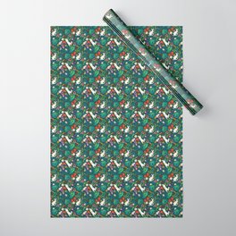 Vintage Rustic Greenery Bunny Floral Garden Wrapping Paper