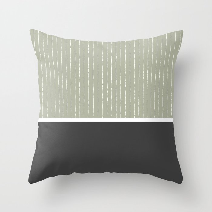 Linen Sage and Gray Throw Pillow