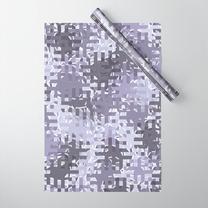 Purple pixels and dots Wrapping Paper