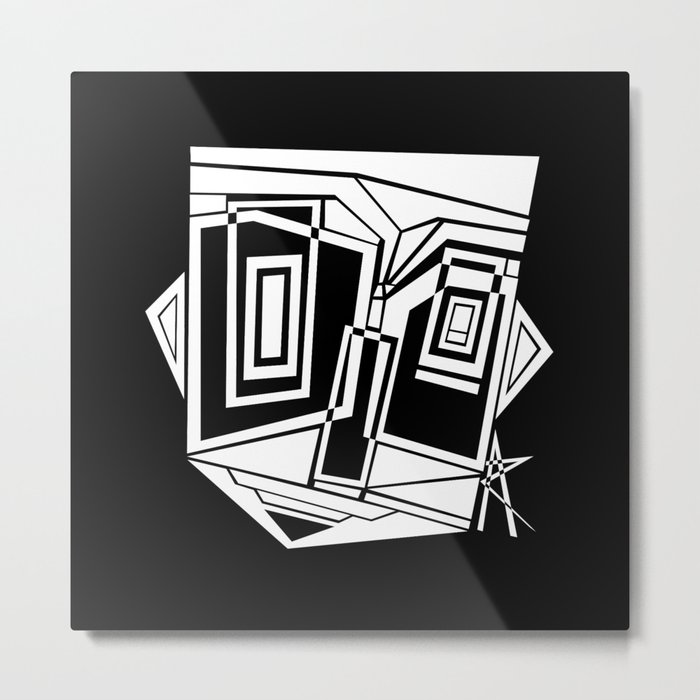 Black And White Abstract Metal Print