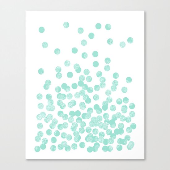 Scattered Glitter Dots in mint, green, pistachio, cool girly cute colors for trendy cell phone case Canvas Print