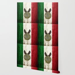 MEXICAN EAGLE AZTEC CALENDAR FLAG Wallpaper