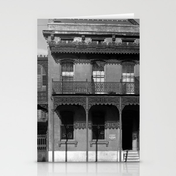 Walker Evans, New Orleans architecture. Cast iron grillwork house near Lee Circle on Saint Charles Avenue. Louisiana  Stationery Cards