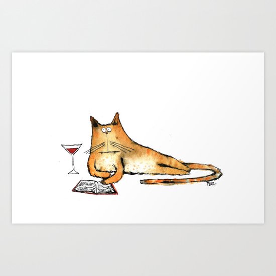 The Cat Relaxes Art Print