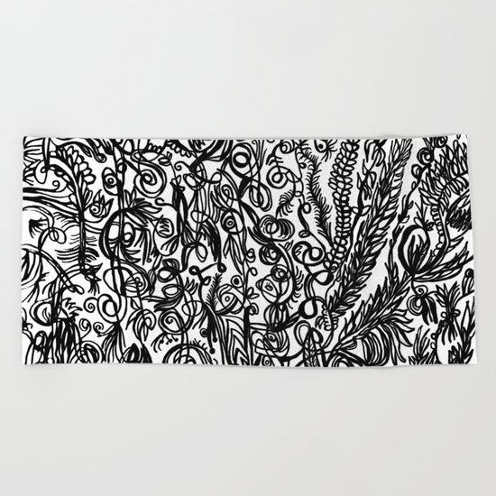 Black and White Beach Towel