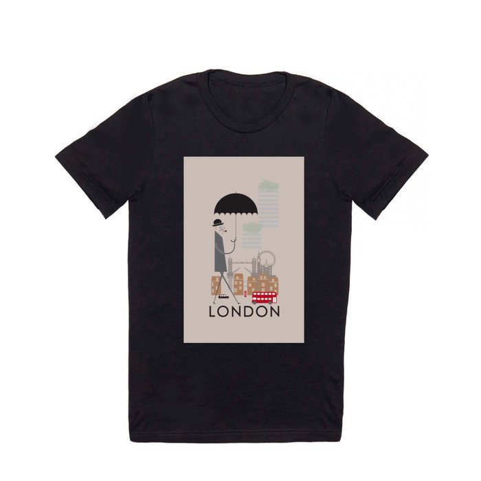 London - In the City - Retro Travel Poster Design T Shirt