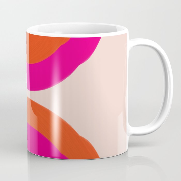 Curved Trajectories (Fuchsia Pink and Orange) Coffee Mug