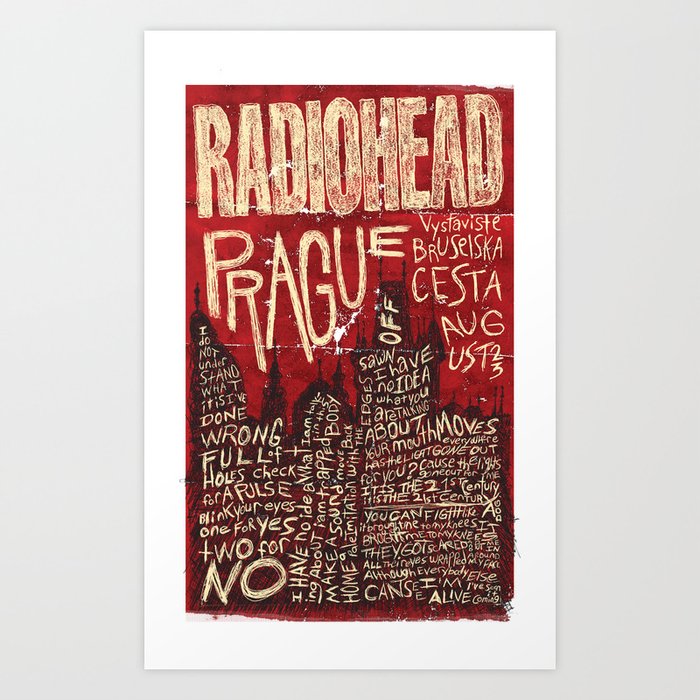 Radiohead Prague Poster Art Print