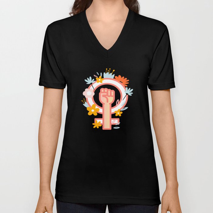 Feminist Womens Rights Equality Female V Neck T Shirt